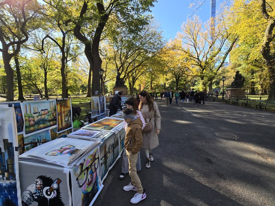 Na cesti za pešce čez central park srečate veliko uličnih umetnikov.